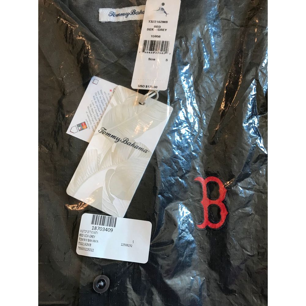 Tommy Bahama Shirt MLB Red Sox Embroidered Silk - Picture 5 of 6